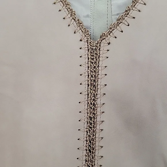 DAKOTA SUEDE LEATHER TOP BLANKET Stitch Crochet Details Zipper Back sz L $298 - Picture 3 of 5